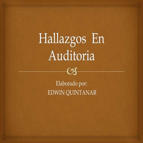 Hallazgos  en auditoria
