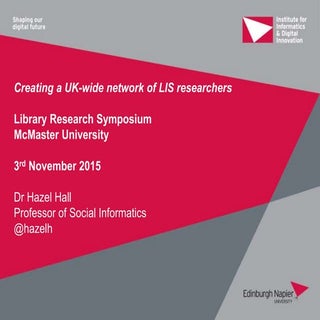 Creating a UK-wide network of LIS r...