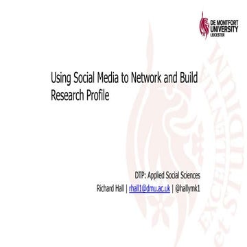 Social Media for Researchers