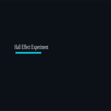 Hall Effect Experiment  
