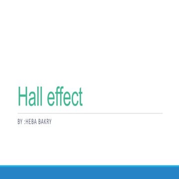 Hall effect from A to Z 