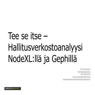 Tee se itse verkostoanalyysi: visua...