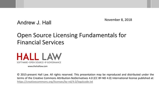 Open Source Licensing Fundamentals for Financial Services