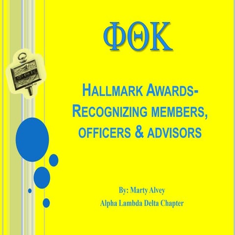 Hallmark awards  recognizing members, officers & advisors- marty