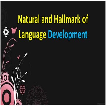 Hallmark of language development