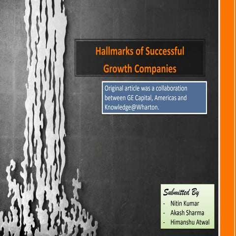 Hallmarks of success