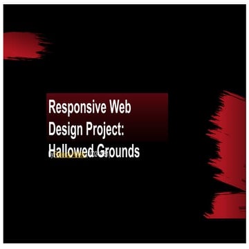 Website Overview (Hallowed Grounds)