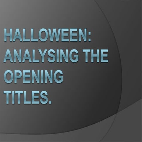 Title sequence analysis of | PPTX