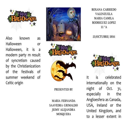 Halloween folleto en ingles