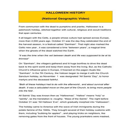 Halloween History