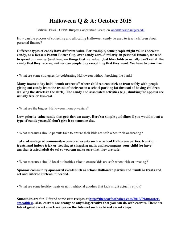 Halloween Questions and Answers