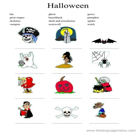 Halloween's vocabulary in color 3 activity | PDF | Death, Injury, or ...
