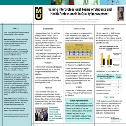 Training Interprofessional Teams of Students and Health Professionals in Qual...