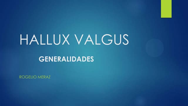 Hallux valgus Generalidades