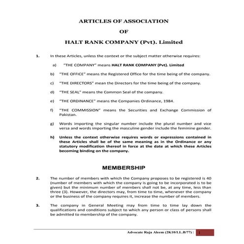 Halt Rank Company (Pvt) Limitid