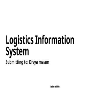 Logistics information and the information on the project are is a bit ...