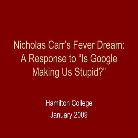 Hamilton Google talk
