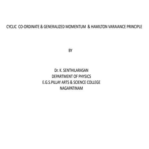 Hamiltonial principle