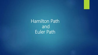 Hamilton path and euler path