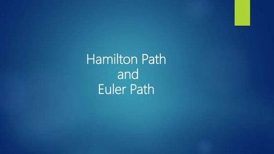 Hamilton path and euler path