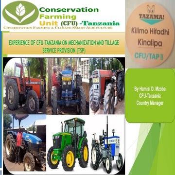 Hamisi dulla   experience of cfu tanzania on mechanization and tsp