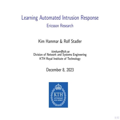 Learning Automated Intrusion Response