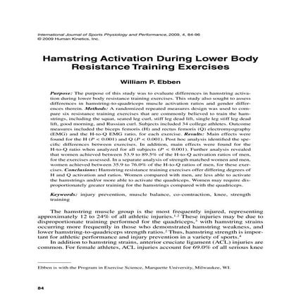 Hamstring activation | PDF