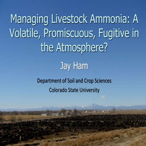 Managing Livestock Ammonia: A Volatile, Promiscuous Fugitive in the Atmosphere