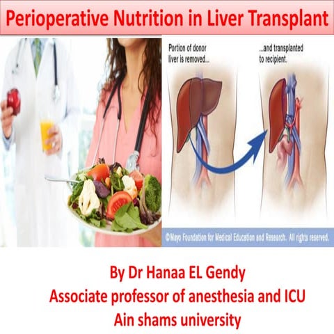 Perioperative Nutrition in Liver Transplant