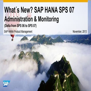 HANA SPS07 Administration & Monitoring