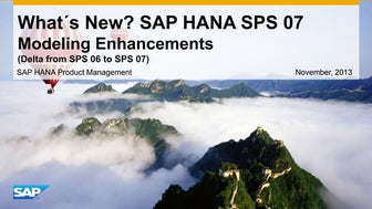 HANA SPS07 Modeling Enhancements