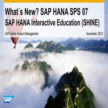HANA SPS07 Shine