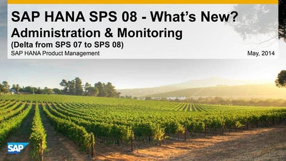 SAP HANA SPS08 Administration & Monitoring