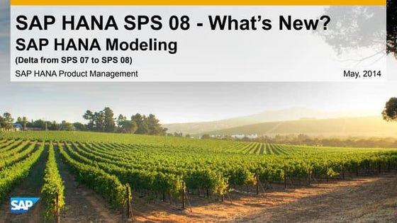 SAP HANA SPS08 Modeling