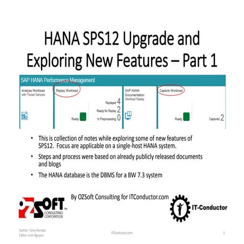 SAP HANA SPS12 Upgrade and Exploring New Features - Part 1