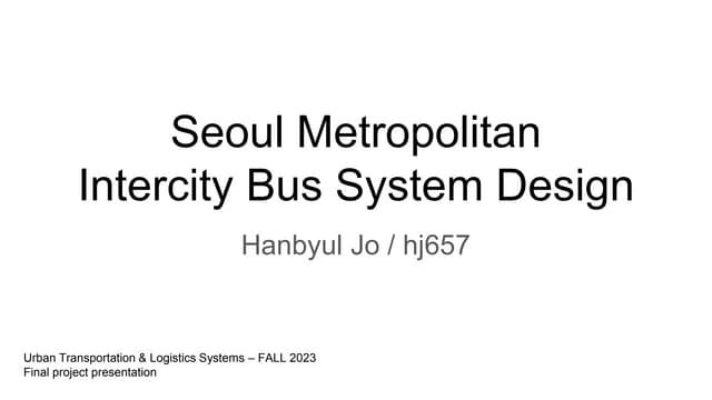 Seoul Metropolitan  Intercity Bus System