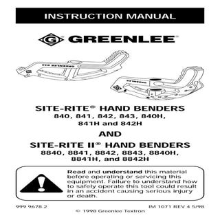 Hand bender-instructions | PDF