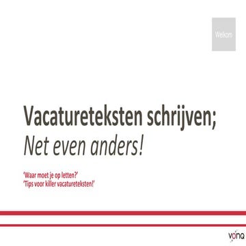 Hand-out vacatureteksten schrijven