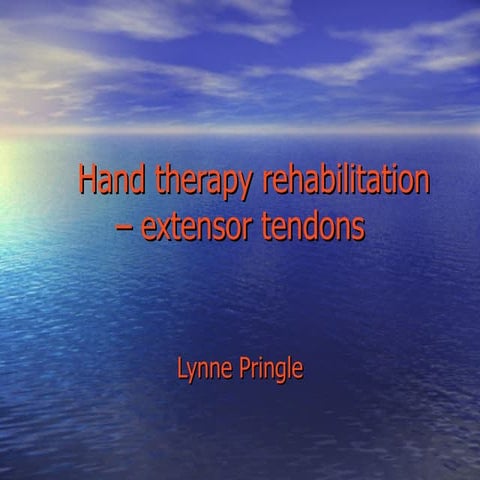 Hand Therapy Rehabilitation – Extensor Tendons