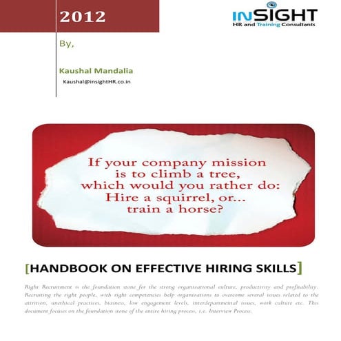 Handbook  : Effective Hiring Skills