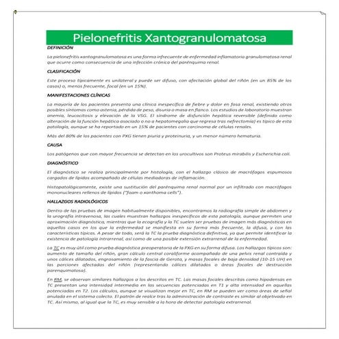 Handbook # 1. Pielonefritis Xantogranulomatosa