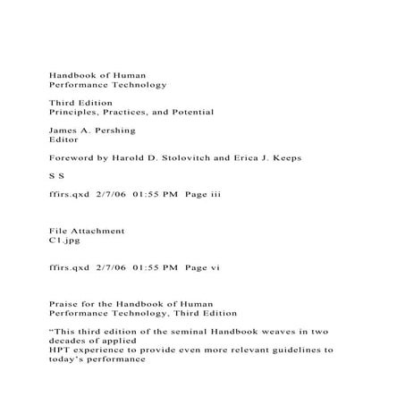 Handbook of HumanPerformance TechnologyThird EditionPr.docx