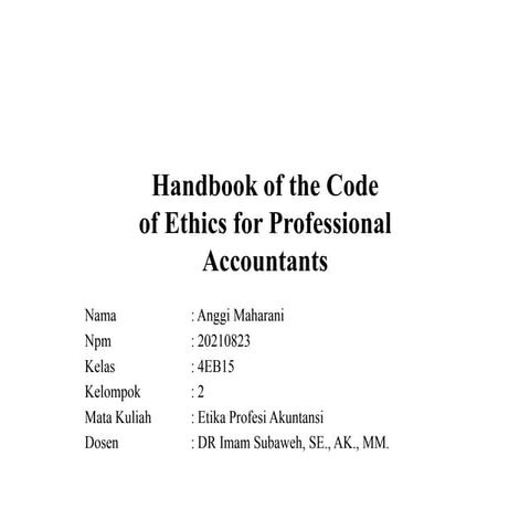 Handbook of the code