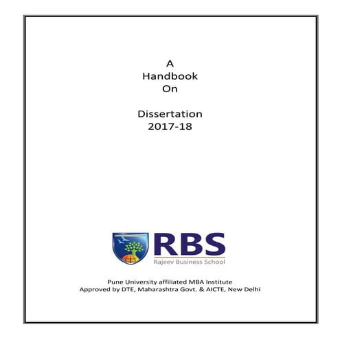Handbook on dissertation