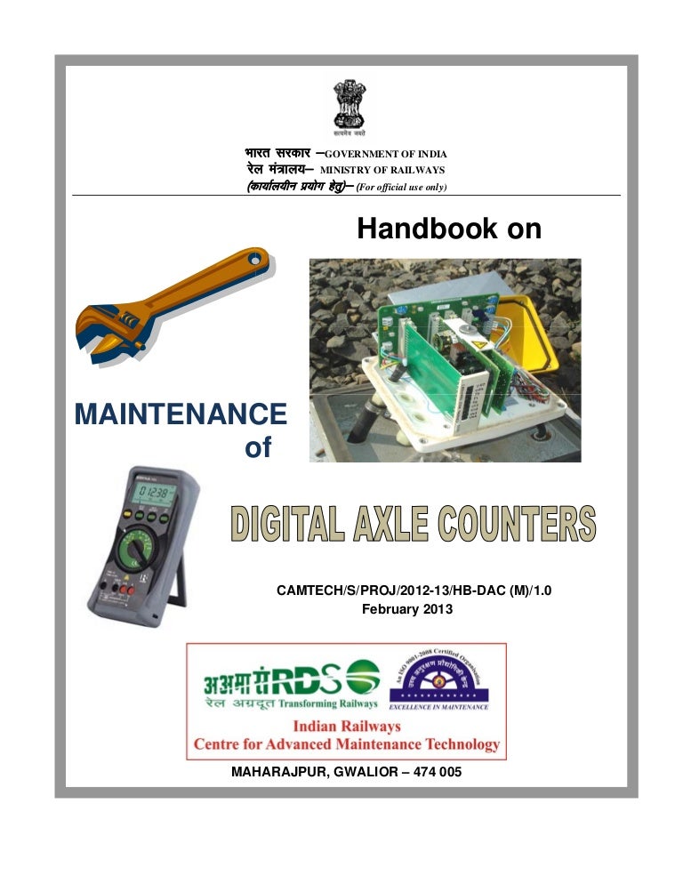 Handbook on maintenance of digital axle counter