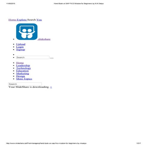 Hand book on sap fico module for beginners by n.n