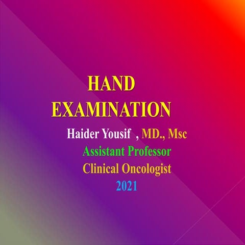 Comprehensive Clinical Guide to Hand Examination and Diagnosis | PDF