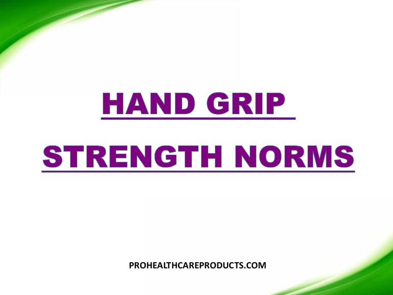 Hand Grip Strength Norms