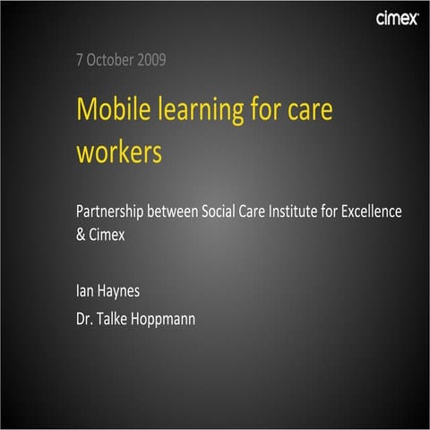 Mobile learning for care workers