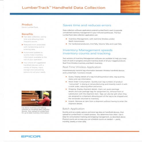 LumberTrack Hand Held Functionality | PDF